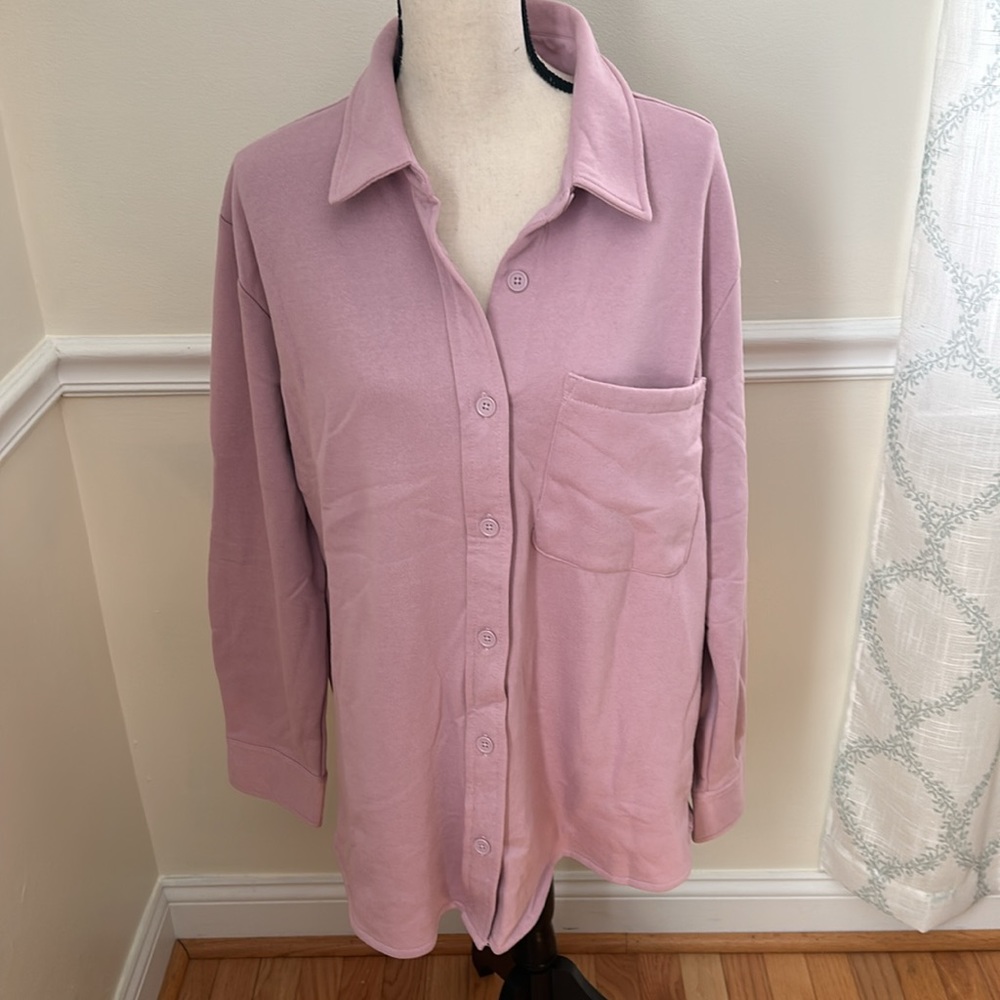 Como Vintage Over Sized Button Up Fleece Lined Shirt Size XL. NWT